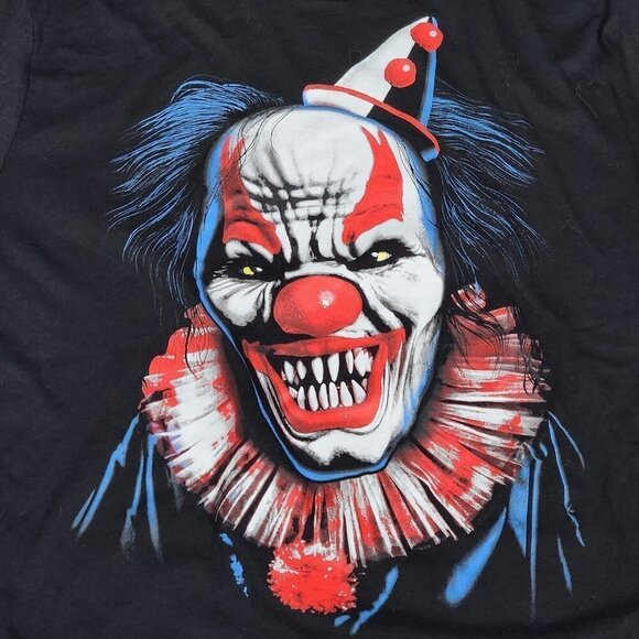 Celebrate Halloween Evil Clown Black T-Shirt, Men's Medium - Picture 1 of 7